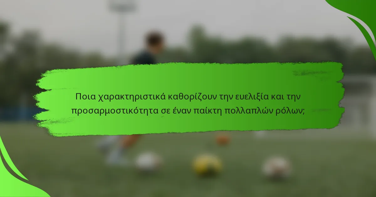 Ποια χαρακτηριστικά καθορίζουν την ευελιξία και την προσαρμοστικότητα σε έναν παίκτη πολλαπλών ρόλων;